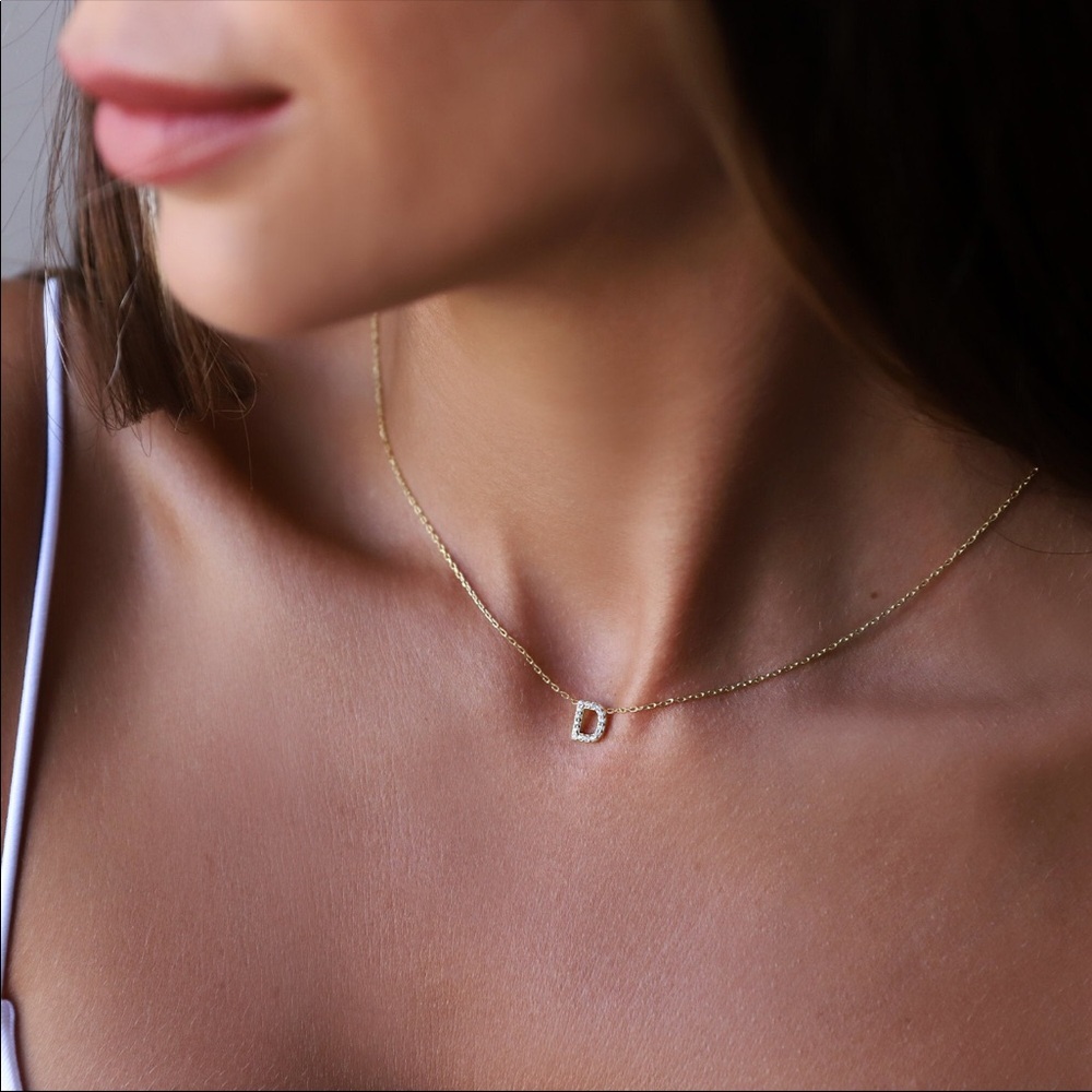 Dainty “D” Sterling Silver Necklace